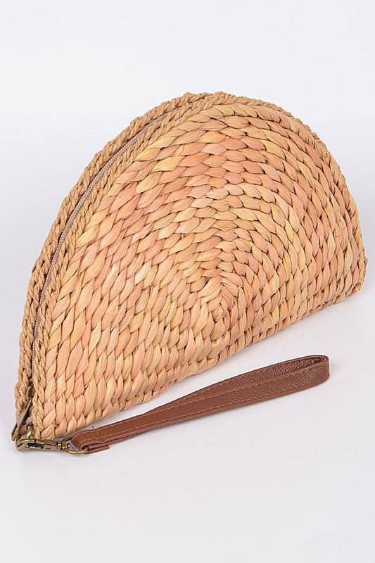 Half Moon Straw Clutch - Iridescent Swimwear Boutique
