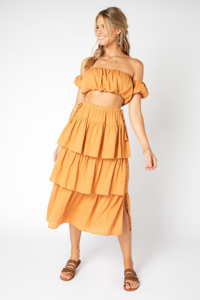 Kindness Tiered Maxi Skirt - Iridescent Swimwear Boutique