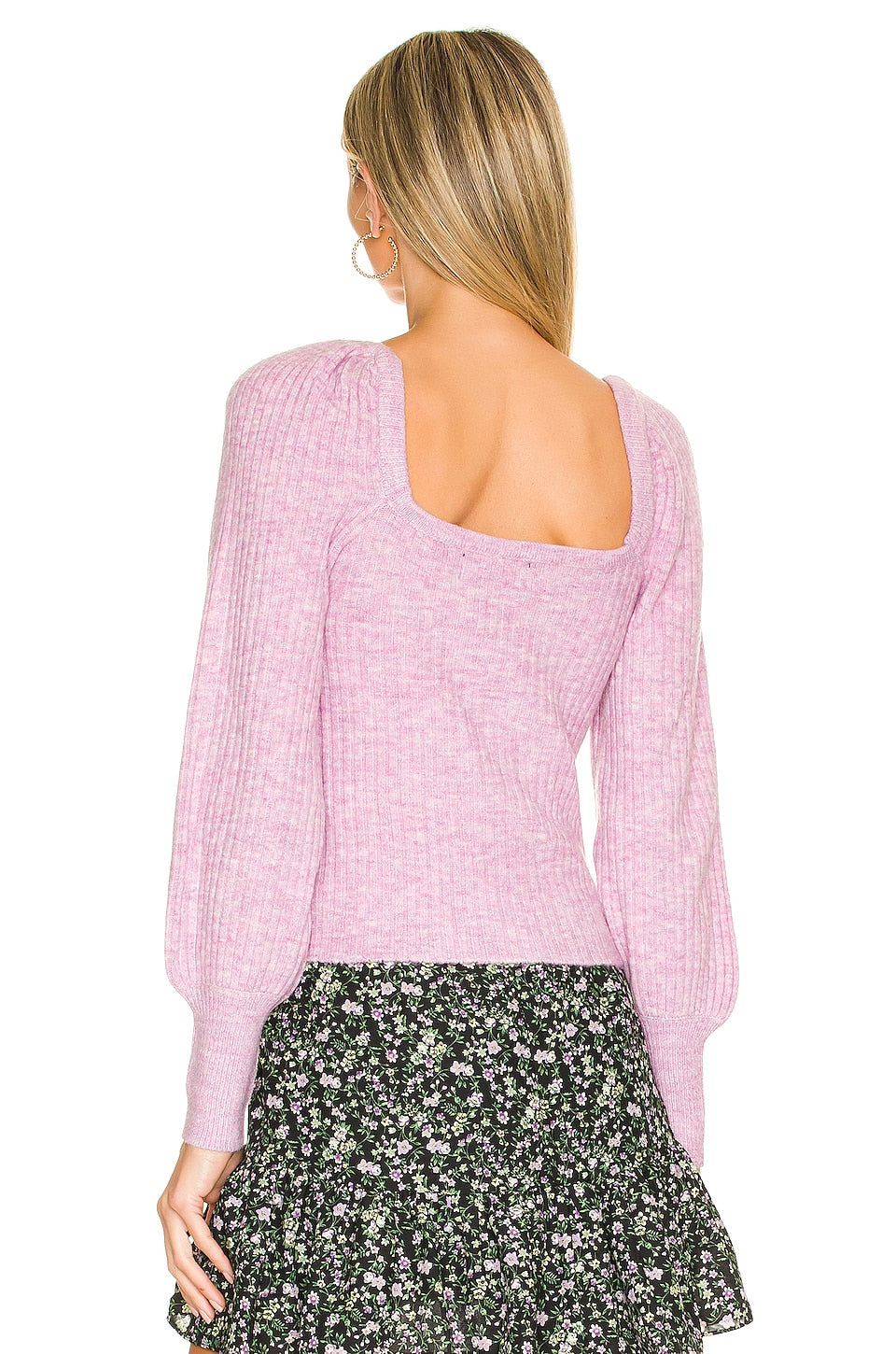 Saeeda Square Neck Knit Top