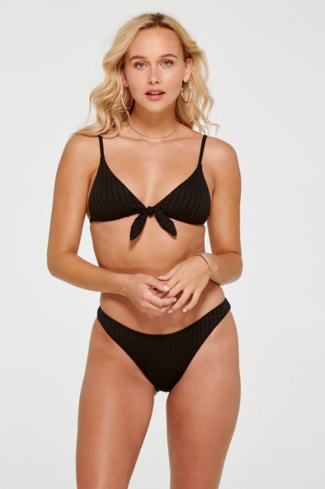 Ribbed Triangle Top with Bow – Iridescent Swimwear Boutique