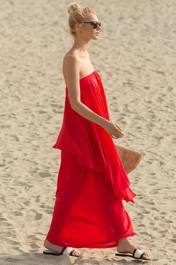 Farrah Ruffle Maxi Dress - Iridescent Swimwear Boutique