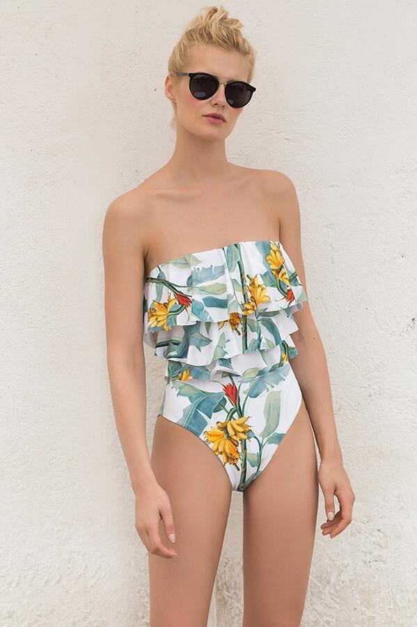 Peony Garden Ruffle Tankini Top – Iridescent Swimwear Boutique