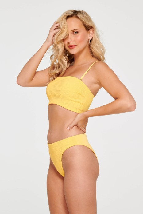 Yellow Smocked Swim Tube Top