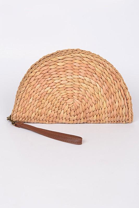 Half Moon Straw Clutch - Iridescent Swimwear Boutique