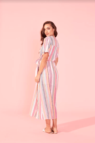 Kita Stripe Midi Dress - Iridescent Swimwear Boutique