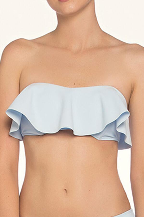 Azure Ruffle Bandeau Top - Iridescent Swimwear Boutique