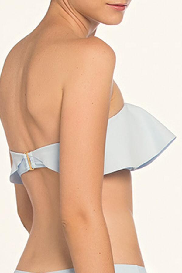Azure Ruffle Bandeau Top – Iridescent Swimwear Boutique